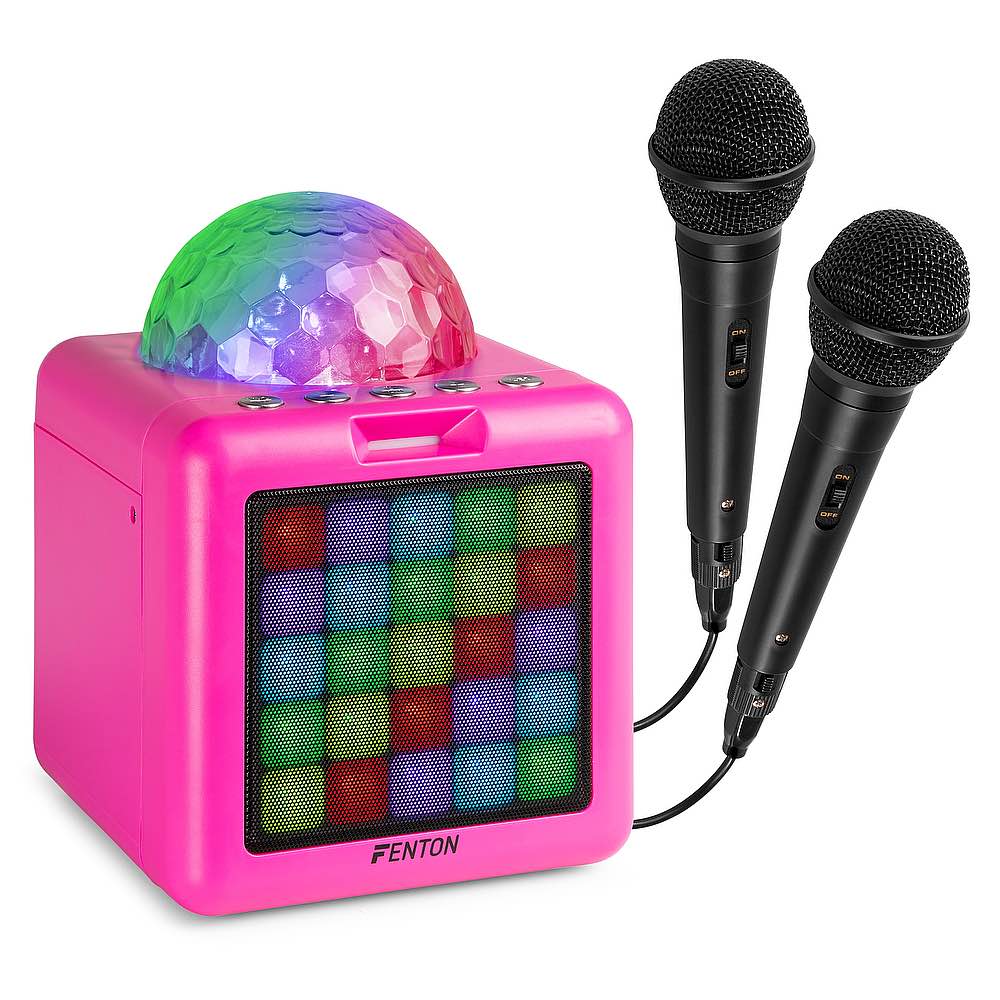FENTON KAR15P KARAOKE SP.2MIC.BT.LED BATT PNK